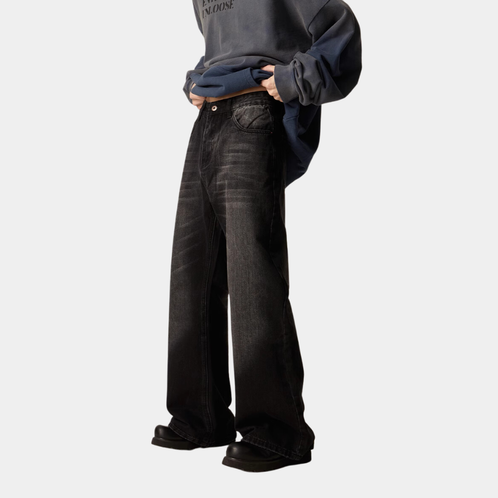 Loose Flared Wide Streetwear Jeans
