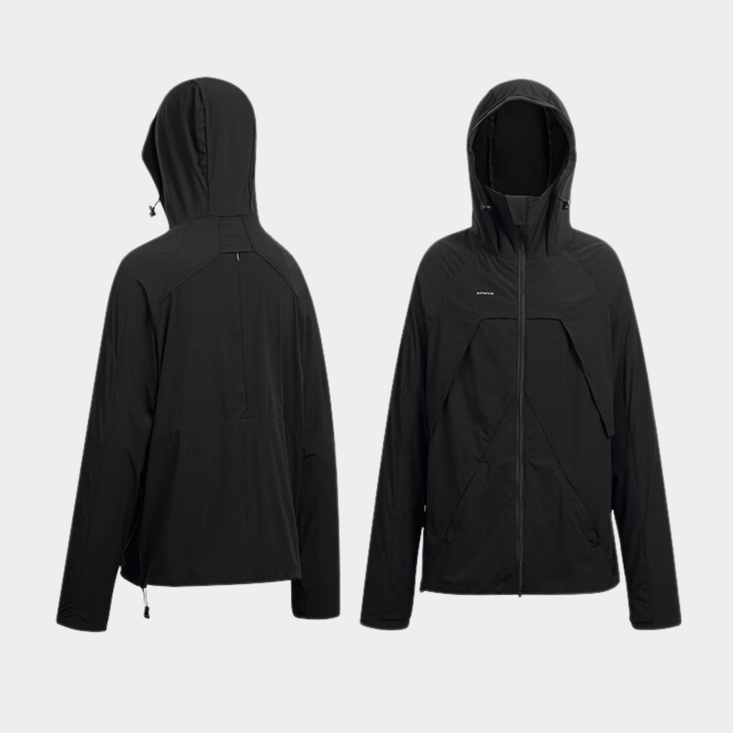 Lightweight Water Repellent Hooded Outdoor Softshell Jacket | Black