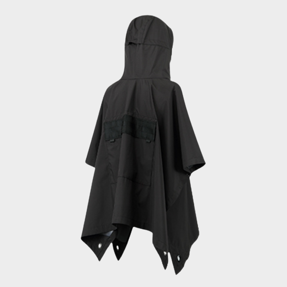 Hooded Waterproof Rain Black Poncho / Shawl