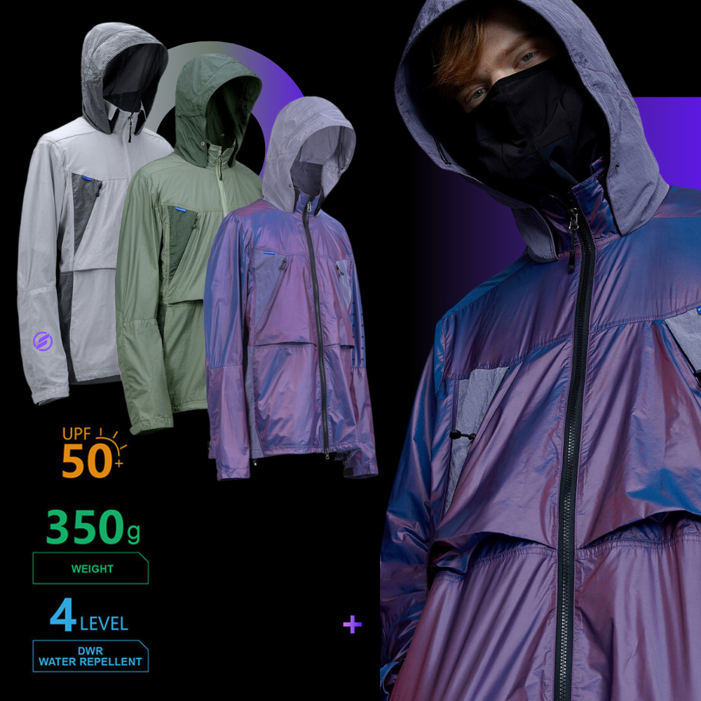 OFF-WRLD Techwear Men's Reflective Windbreaker Jacket