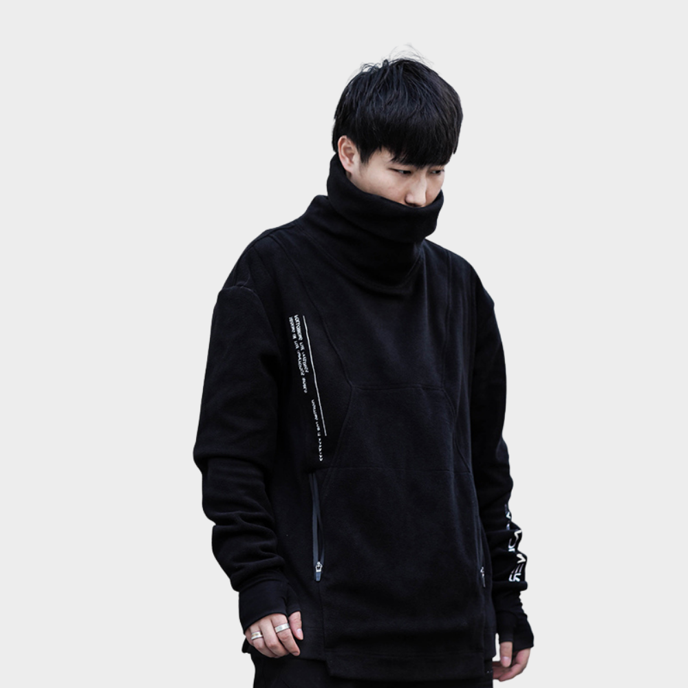 バ*ン様 2000s archive high neck sweat rider ENSHADOWER Turtleneck Ninja Sweatshirt – techwearnow