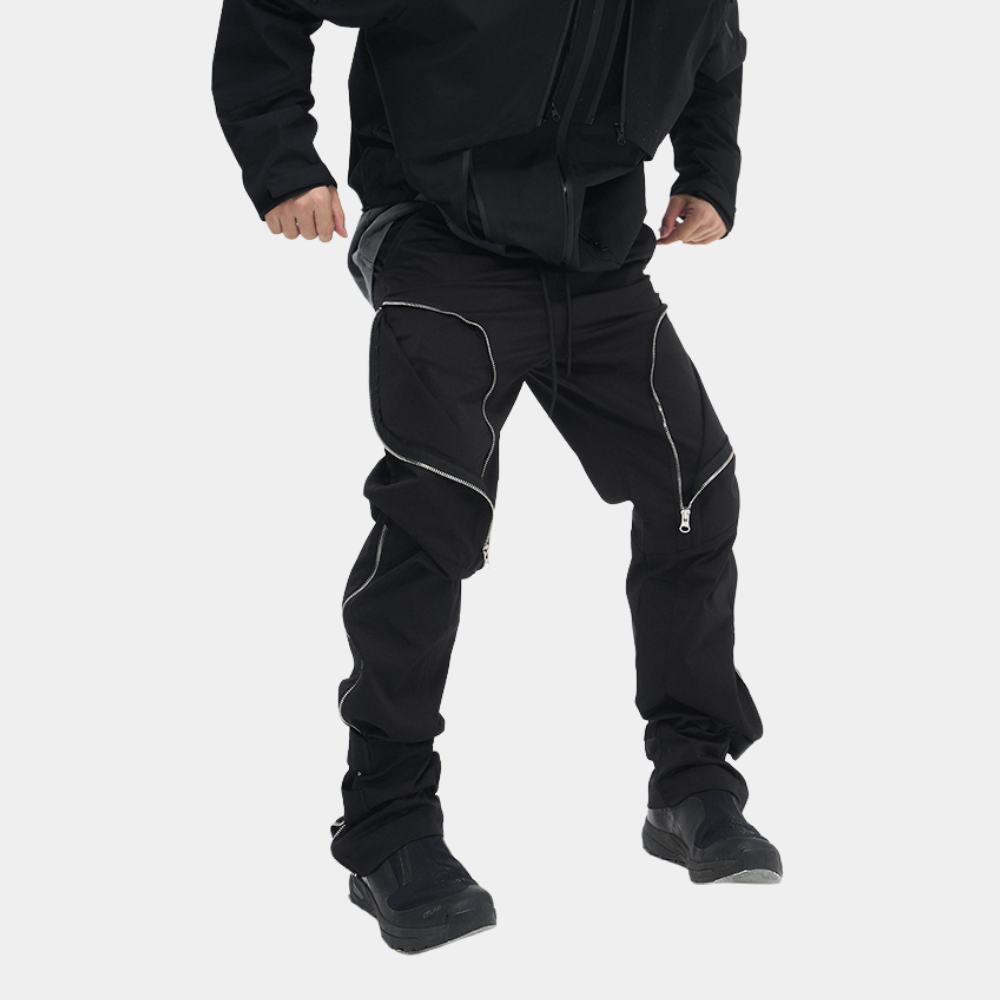 Kanonenkugel-Techwear-Hose mit vier Reißverschlüssen