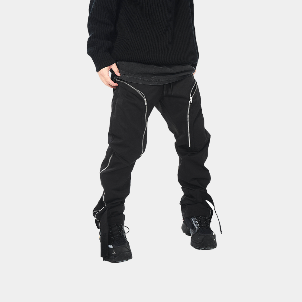 Kanonenkugel-Techwear-Hose mit vier Reißverschlüssen