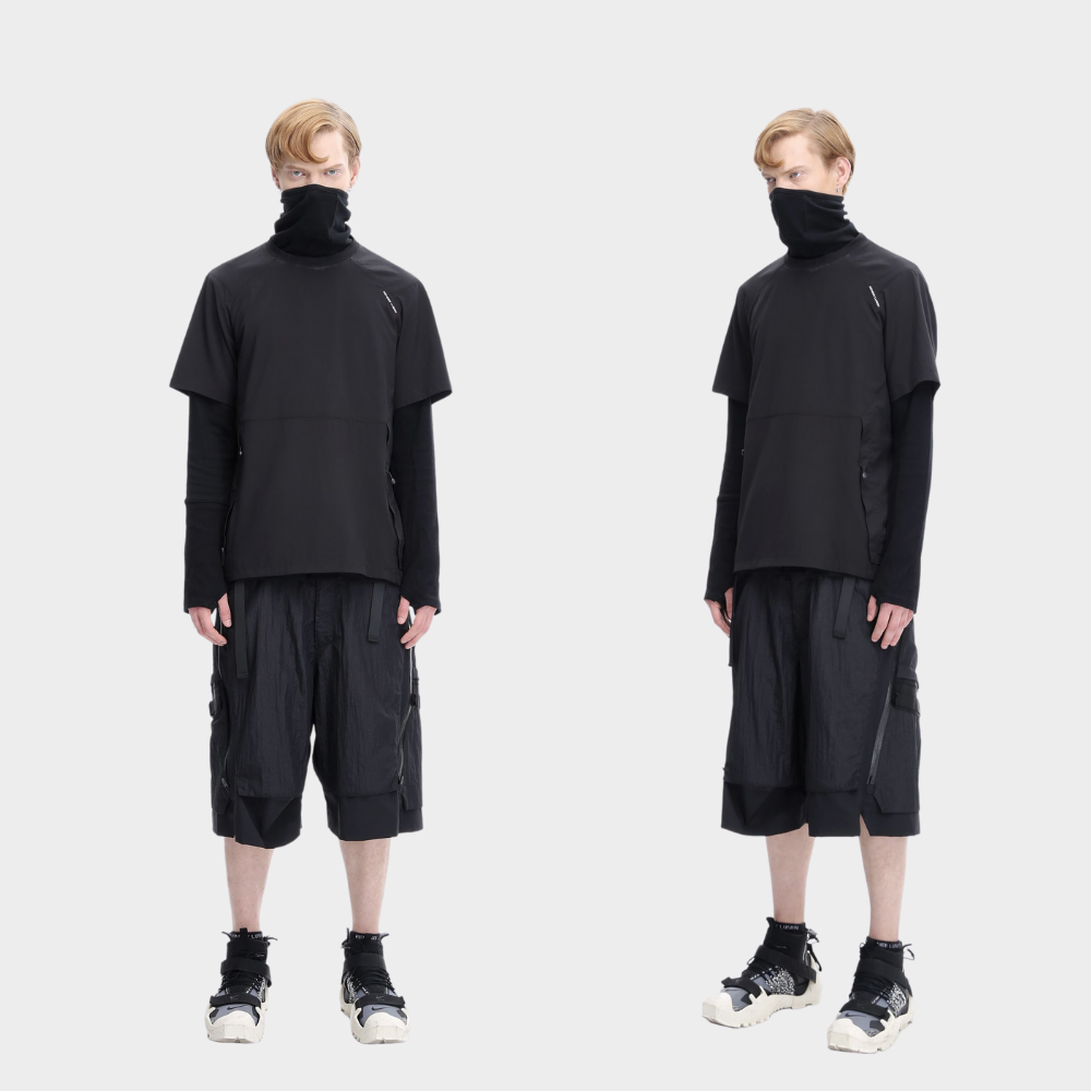 REINDEE LUSION Techwear T-Shirt mit unsichtbarem Reißverschluss