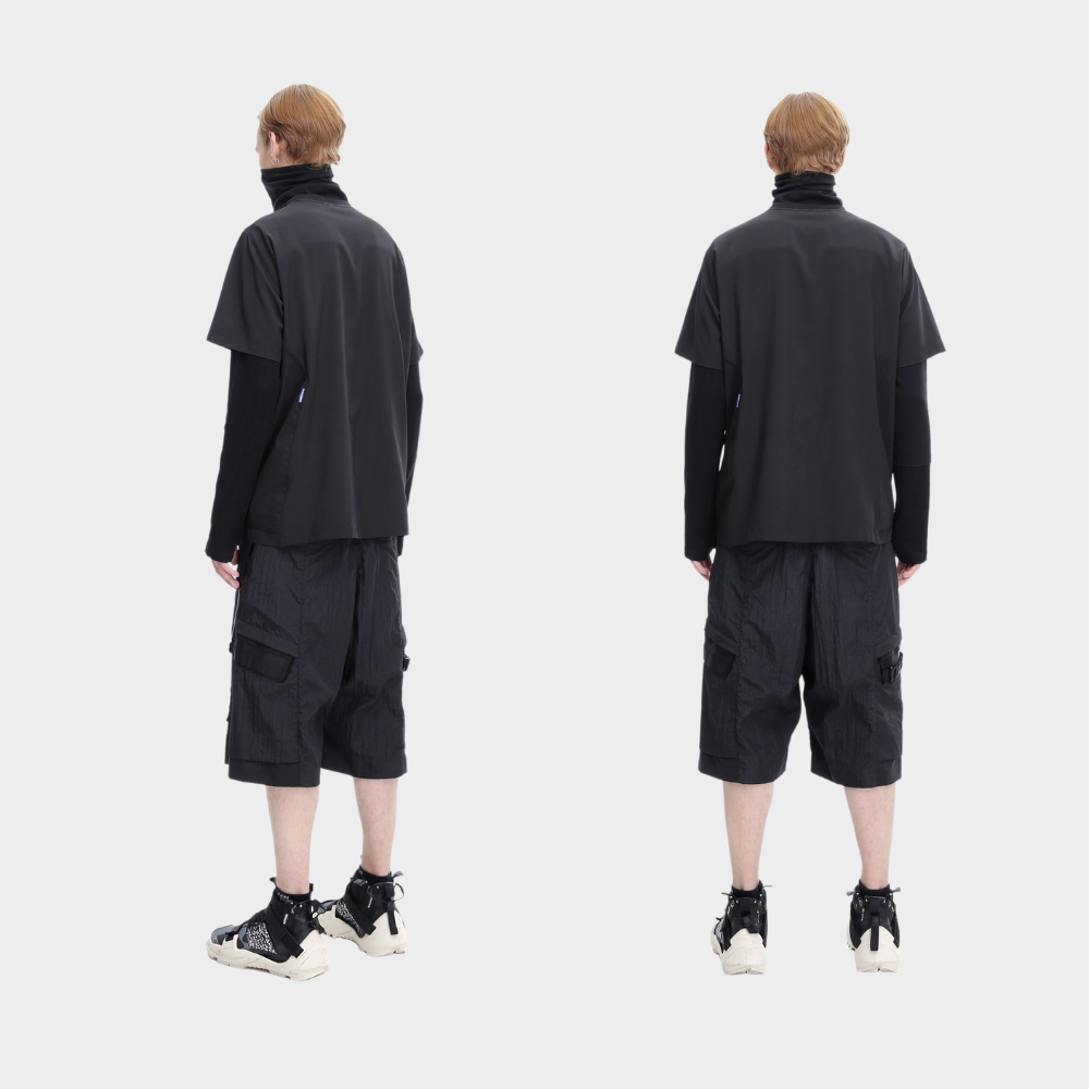 REINDEE LUSION Techwear T-Shirt mit unsichtbarem Reißverschluss