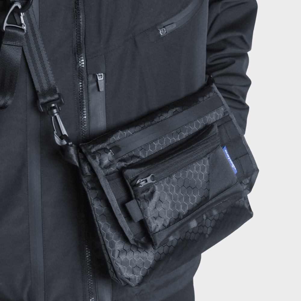 Black Crossbody Tote Bag, Techwear Messenger Bag